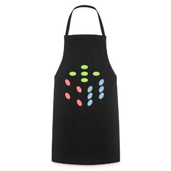 Dice only points - Cooking Apron - black - Front - AI Model Male 185 dark (185cm)