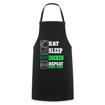 Gamer Gift Eat Sleep Zocken Since 2004 to gamble - Cooking Apron - black - Front - AI Model Male 185 dark (185cm)