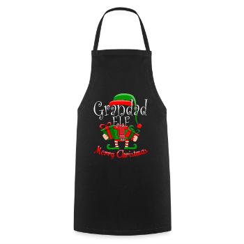 Grandad Elf Family Matching Christmas Pajama Gift - Cooking Apron - black - Front - AI Model Male 185 dark (185cm)