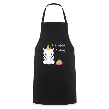 J'ai fait caca aujourd'hui une licorne blanche mignonne - Tablier de cuisine - noir - Devant - AI Model Male 185 dark (185cm)