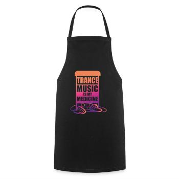 Trance Music is my medical design for - Cooking Apron - black - Front - AI Model Male 185 dark (185cm)