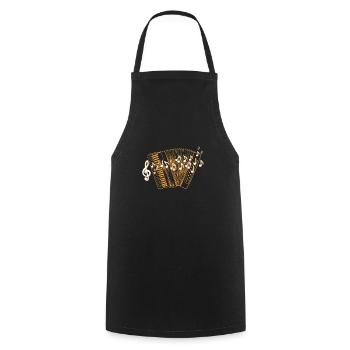 Accordion Music Note Design for Music Accordionist - Cooking Apron - black - Front - AI Model Male 185 dark (185cm)