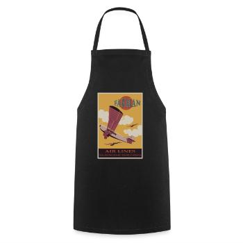 Vintage Airlines Poster Illustration, Aeroplane fa - Cooking Apron - black - Front - AI Model Male 185 dark (185cm)