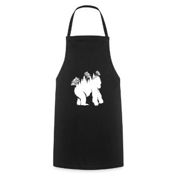 Conception de forêt de gorilles pour les amoureux de la nature - Tablier de cuisine - noir - Devant - AI Model Male 185 dark (185cm)