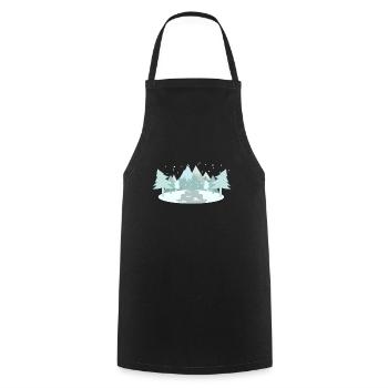 Conception de la forêt d'hiver pour les amoureux de la nature - Tablier de cuisine - noir - Devant - AI Model Male 185 dark (185cm)
