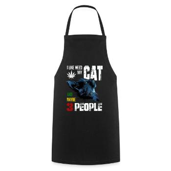 I Like Weed My Cat And Maybe 3 People graphic - Cooking Apron - black - Front - AI Model Male 185 dark (185cm)