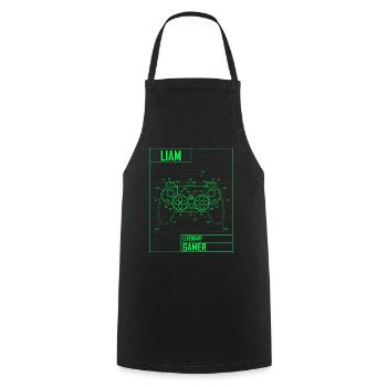 Liam Name Geschenk Personalisiert Legendärer - Kochschürze - Schwarz - Vorne - AI Model Male 185 dark (185cm)