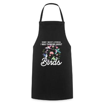 Ornithology saying for a bird photographer - Cooking Apron - black - Front - AI Model Male 185 dark (185cm)