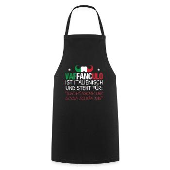 Italien Vaffanculo Lustiger Spruch - Kochschürze - Schwarz - Vorne - AI Model Male 185 dark (185cm)