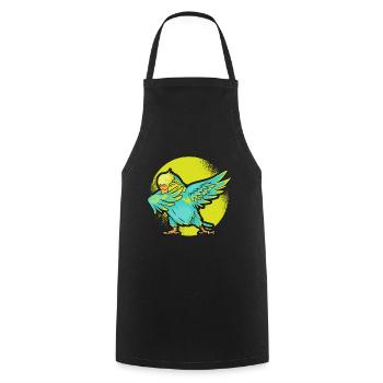 Perruche dabbing oiseau Nymphenssittich - Tablier de cuisine - noir - Devant - AI Model Male 185 dark (185cm)