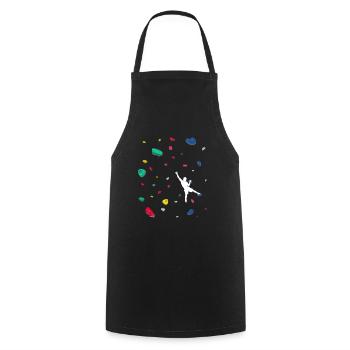 Climbing Boulder wall Rock climbers Bouldering - Cooking Apron - black - Front - AI Model Male 185 dark (185cm)