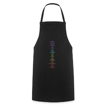 Yoga Meditation Spiritual Body Energy Chakras - Cooking Apron - black - Front - AI Model Male 185 dark (185cm)