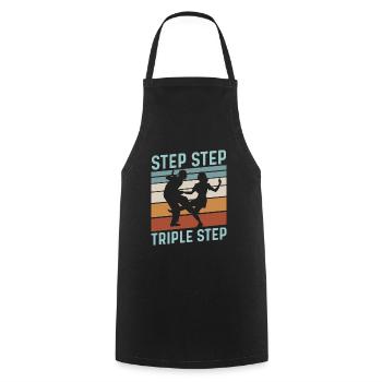 Step Step Triple Step Zitat für einen Lindy Hop - Kochschürze - Schwarz - Vorne - AI Model Male 185 dark (185cm)