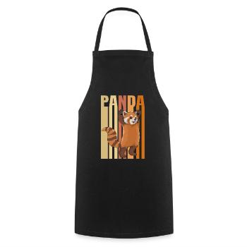 Red Panda Design für einen Red Panda Zoowärter - Kochschürze - Schwarz - Vorne - AI Model Male 185 dark (185cm)