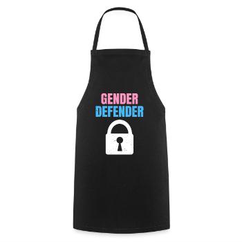 Gender Defender Zitat für einen Keeper der Gender - Kochschürze - Schwarz - Vorne - AI Model Male 185 dark (185cm)
