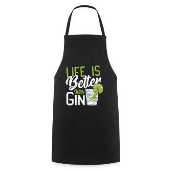 Life Is Better With Gin - Kochschürze - Schwarz - Vorne - AI Model Male 185 dark (185cm)