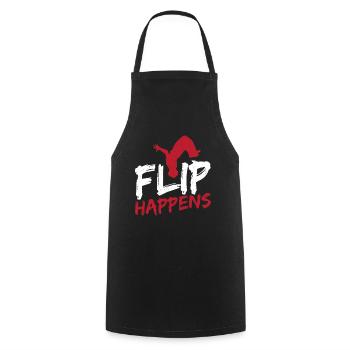 Flip Happens Freerunning Parkour - Cooking Apron - black - Front - AI Model Male 185 dark (185cm)