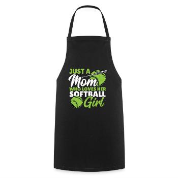 Just A Mom Who Loves Her Softball Girl Softball - Cooking Apron - black - Front - AI Model Male 185 dark (185cm)