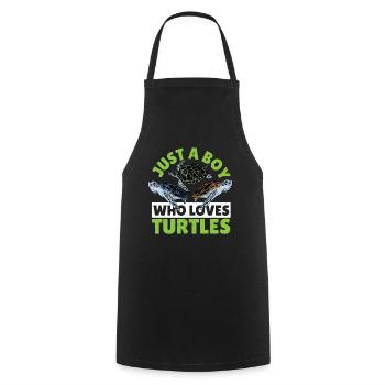 Just A Boy Who Loves Turtles Ocean Animal Sea - Kochschürze - Schwarz - Vorne - AI Model Male 185 dark (185cm)