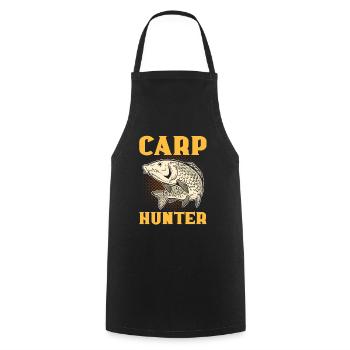 Carp Hunter Carp Fishing Fish Hunting - Cooking Apron - black - Front - AI Model Male 185 dark (185cm)