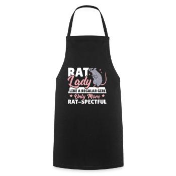 Rat Lady Comme une fille ordinaire seulement plus - Tablier de cuisine - noir - Devant - AI Model Male 185 dark (185cm)