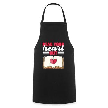 Read Your Heart Out Librarian Library Book Lover - Cooking Apron - black - Front - AI Model Male 185 dark (185cm)