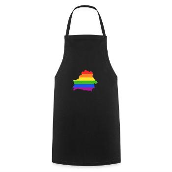 Belarus Regenbogenflagge für LGTBQ-Belarusianer - Kochschürze - Schwarz - Vorne - AI Model Male 185 dark (185cm)
