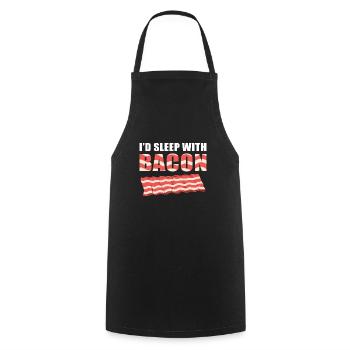 I'd Sleep With Bacon Pig Ham Meat BBQ Bacon and - Cooking Apron - black - Front - AI Model Male 185 dark (185cm)
