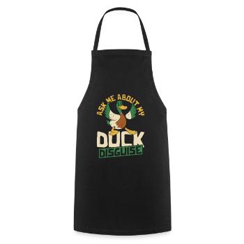 Ask Me About My Duck Disguise Duck Lover Rubber - Kochschürze - Schwarz - Vorne - AI Model Male 185 dark (185cm)