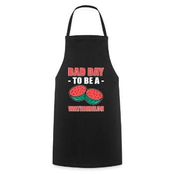 Pastèque Fruit Été Pastèque Tranche Verte - Tablier de cuisine - noir - Devant - AI Model Male 185 dark (185cm)