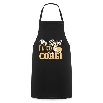My Spirit Animal Is A Corgi Welsh Corgi Dog - Cooking Apron - black - Front - AI Model Male 185 dark (185cm)