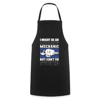 I Might Be An Aircraft Mechanic I Can't Fix - Cooking Apron - black - Front - AI Model Male 185 dark (185cm)