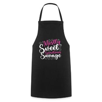 Surtout douce parfois sauvage Autonomisation des femmes - Tablier de cuisine - noir - Devant - AI Model Male 185 dark (185cm)