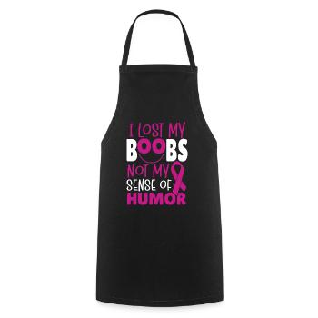 J’ai perdu mes seins, pas mon sens de l’humour - Tablier de cuisine - noir - Devant - AI Model Male 185 dark (185cm)