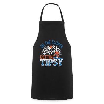 Sur les pistes Obtenir du snowboard éméché - Tablier de cuisine - noir - Devant - AI Model Male 185 dark (185cm)