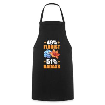 49% Florist 51% Badass Floristry Floral Flower - Kochschürze - Schwarz - Vorne - AI Model Male 185 dark (185cm)