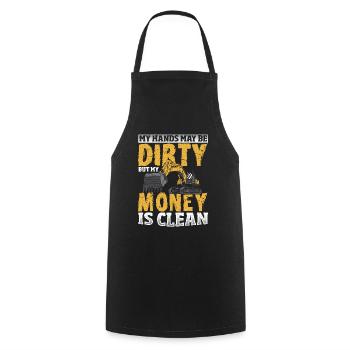 My Hands May Be Dirty But My Money Is Clean - Kochschürze - Schwarz - Vorne - AI Model Male 185 dark (185cm)