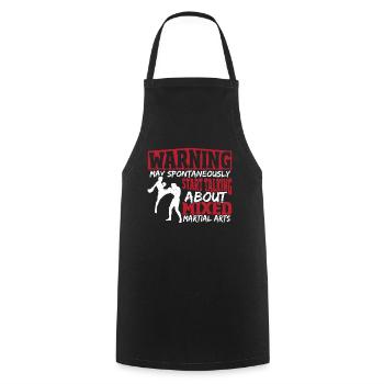 Warning May Start Talking About Mixed Martial - Cooking Apron - black - Front - AI Model Male 185 dark (185cm)