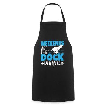 Weekends Are For Dock Diving Dog Jumping - Cooking Apron - black - Front - AI Model Male 185 dark (185cm)