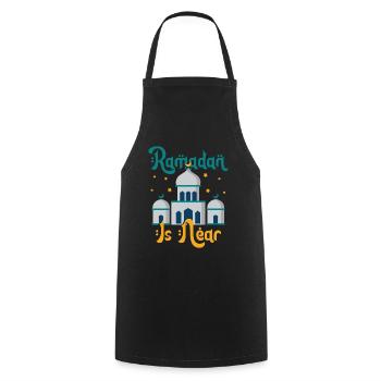 Ramadan Is Near Islamic Muslim Ramadan Mubarak - Cooking Apron - black - Front - AI Model Male 185 dark (185cm)