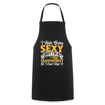 Saxophone Je déteste être sexy, mais je suis - Tablier de cuisine - noir - Devant - AI Model Male 185 dark (185cm)