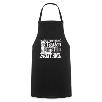 Siberian Husky Everything Tastes Better With - Cooking Apron - black - Front - AI Model Male 185 dark (185cm)