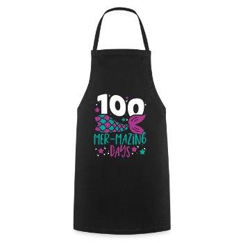 100 Mer-Mazing Days 100 Days of School 100th Day - Cooking Apron - black - Front - AI Model Male 185 dark (185cm)