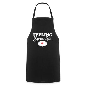 Feeling Speechie Speech Pathology Speech Therapist - Cooking Apron - black - Front - AI Model Male 185 dark (185cm)