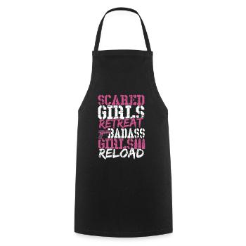 Scared Girls Retreat Badass Girls Reload 2nd - Cooking Apron - black - Front - AI Model Male 185 dark (185cm)