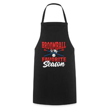 Broomball Is My Favorite Season Broomball Lover - Cooking Apron - black - Front - AI Model Male 185 dark (185cm)