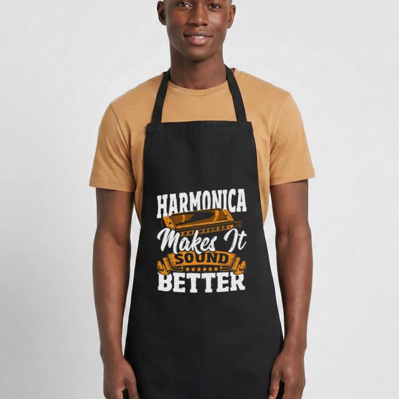 Harmonica Makes It Sound Better Harmonica Player Cooking Apron