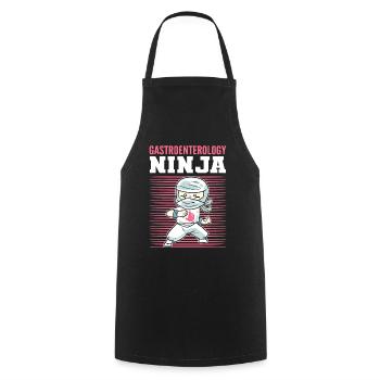 Gastroentérologie Ninja Gastro-entérologue - Tablier de cuisine - noir - Devant - AI Model Male 185 dark (185cm)