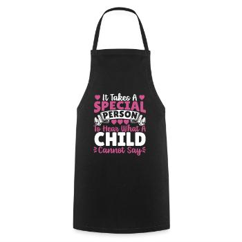 It Takes A Special Person Speech Pathology Speech - Cooking Apron - black - Front - AI Model Male 185 dark (185cm)