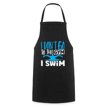Schwimmer Ich gehe nicht ins Fitnessstudio Ich - Kochschürze - Schwarz - Vorne - AI Model Male 185 dark (185cm)